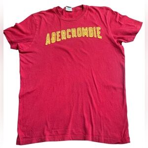 Abercrombie & Fitch Red Graphic Muscle Fit T-Shirt Men’s Large Vintage Y2K